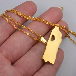 Collar de oro de 18 quilates con <span class=keywords><strong>mapa</strong></span> del país para hombre y mujer, Gargantilla con colgante de <span class=keywords><strong>mapa</strong></span> del país de Tailandia - Product Image 5