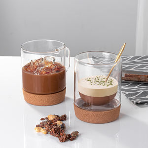 JINGHUANG Fabricant direct double gobelet en verre avec couvercle tasse à double paroi tasse à lait tasse à café en verre isolée LOGO transparent - Product Image 4