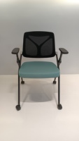Chaise de formation pliable avec tableau d'écriture, roulettes, chaise de bureau simple et mobile pour salle de réunion, conférence