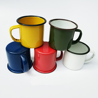 Tasse à café émaillée 6CM Souvenir vintage en vente en gros Tasse rétro en émail personnalisée pour feu de camp de camping Mugs minimalistes 100pcs