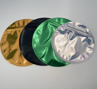 Sacs en Mylar en forme de cercle d'hologramme 3.5g sacs d'emballage à fermeture éclair en cercle imprimés personnalisés sacs ronds holographiques