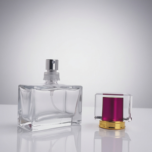 Wholesale 30ml 50ml Clear Square Glass Perfume <b>Bottle</b> Custom Luxury Empty Refillable with Colorful Lid for Fragrance Spray - Product Image 5