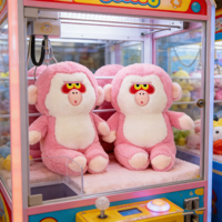 Peluches singe rose super douces de 8 pouces, jouets en peluche de dessin animé pour enfants, pour machine à griffes