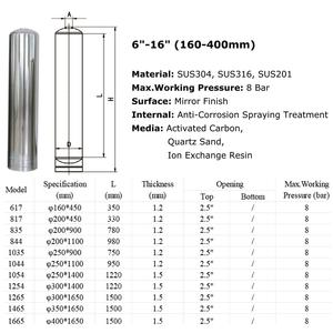 Cheap Price Stainless Steel SS304/316L 8 <strong>Bar</strong> Anti-Corrosion Pressure Vessel Tank 10inch Diameter for Iron Filter - Product Image 3