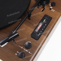 Speaker Multifungsi 2x10 watt, pemutar rekaman USB radio FM gigi biru gramofon meja putar pemutar rekaman vinil