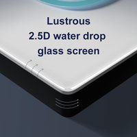 Interrupteurs Muraux Électriques de Luxe Universels en Verre Trempé Blanc 1 2 3 4 Gangs, Noir Gris avec Ouverture LED