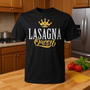 T-shirt promotionnel Lasagna Queen : Vêtements de cuisine italienne, pâtes et lasagnes de qualité supérieure - Product Image 3