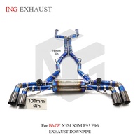 ING Titanium Valved Catback untuk BMW X5M/X6M F95/F96 S63 4.4T 2020+ |   Sistem Knalpot 76mm/101mm Dengan Remote Control Grosir