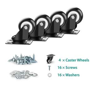 Roues pivotantes de <span class=keywords><strong>2</strong></span> pouces sans frein ni bruit Roues légères Capacité totale 600lbs - Product Image 6