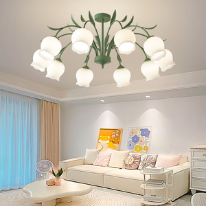 French Cream Style LED Retro Rustic <b>Dining</b> Room <b>Light</b> American Orchid Flower Style Chandelier for Bedroom Living Room Lighting - Product Image 1