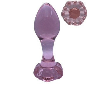 Base de flores Anal Crystal Rod Mujer Glass Butt Plug Juguete sexual para adultos Dispositivo de masturbación femenina - Product Image 2