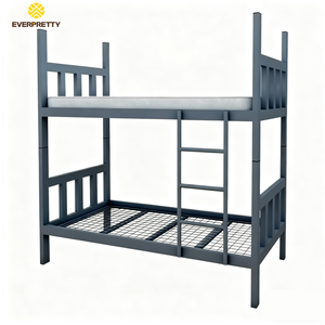 Lit superposé moderne en métal robuste avec escalier pour <span class=keywords><strong>chambre</strong></span> d'étudiant ou de travailleur – Meuble de <span class=keywords><strong>chambre</strong></span> scolaire pleine grandeur - Product Image 3