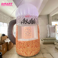 Ballon humain gonflable de pop-corn de crème glacée géante de décor de magasin de crème glacée, cône gonflable de crème glacée à vendre