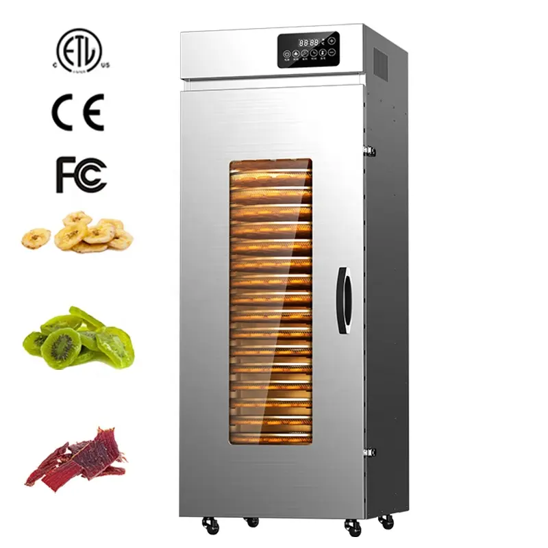 CE certificata commerciale da 30 a 100 gradi Celsius forno ad alta efficienza 22 vassoi rotativo cibo disidratatore per frutta secca