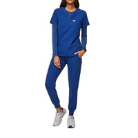 2022 Set Scrub Anatomi Abu-abu Kustom Desain Setelan Scrub Spandex Katun Poliester Perempuan dan Laki-laki untuk Wanita