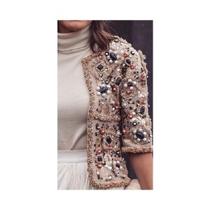 Wholesale Hand Beaded Embroidered Women <b>Jacket</b> in Standard Quality <b>for</b> Party Wear Clothing Available <b>for</b> Export from India - Product Image 5