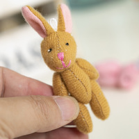 Mini Conejo de Peluche Articulado de 6CM, Relleno de Algodón, Decoración para Casa de Muñecas, Figura de Animal Flexible, Regalo Promocional