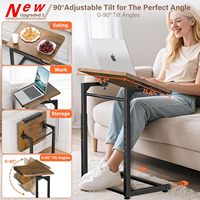 Table d'appoint réglable en hauteur pour canapé, 90 °   Ajustements d'angle d'inclinaison, emplacement pour téléphone et tablette, pour canapé, fauteuil, lit, chaise, salon