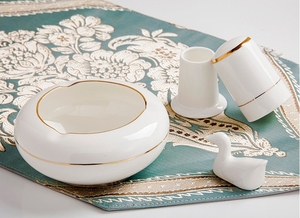 ชุดเครื่องครัวเซรามิกโบนไชน่าคุณภาพสูง ทนความร้อนสูง สไตล์นอร์ดิก หรูหราแบบยุโรป เหมาะสำหรับงานแต่งงาน ของขวัญ - Product Image 6