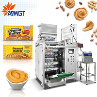 Machine d'emballage verticale automatique pour beurre de cacahuète et mayonnaise, scellage 4 côtés pour sachets de sauce