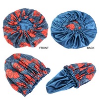 Bonnet de nuit grande taille pour femme, motif satiné, double couche, bonnet africain avec ajustement