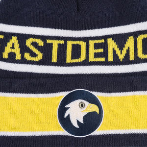 Gorro con pompón de Jacquard acrílico 100% personalizado de alta calidad con logotipo bordado, gorro de punto con calavera de esquí de invierno Unisex, holgado - Product Image 3