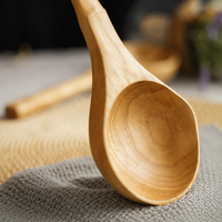 Cuillère à soupe en bois personnalisée en gros, grande cuillère ronde en bois naturel pour la maison, la cuisine, la salle à manger et les restaurants