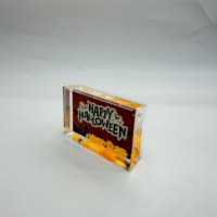 Bingkai Foto Modern Akrilik Cetak Sablon Sutra Ukuran 2.1x3.4 Inci dengan Bentuk Persegi Panjang untuk Dekorasi Natal, Halloween, dan Paskah