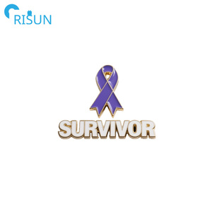 Bán buôn tự tử người sống sót Ribbon men pin phù hiệu biểu tượng tùy chỉnh ung thư sống sót người sống sót nhận thức mềm cứng men Pin Trâm - Product Image 5