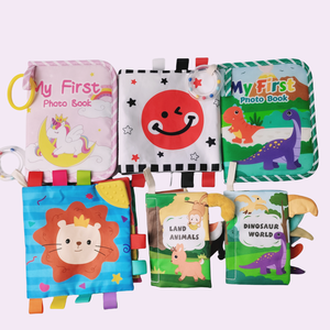 Libro de <span class=keywords><strong>cuentos</strong></span> de tela suave <span class=keywords><strong>para</strong></span> bebés con sonajeros, desarrollo visual educativo temprano, libros de tela de baño <span class=keywords><strong>para</strong></span> bebés lavables a prueba de rasgaduras - Product Image 1