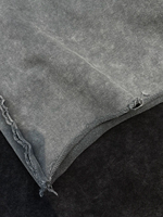 Shorts de survêtement unisexe YUCHEN en molleton bouclette délavé, taille haute, bords bruts, en coton épais, pour le sport, la course et le fitness