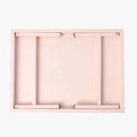 PLATEAU DE PETIT-DÉJEUNER LAQUÉ Pliable Plateau de Service Maison en Bois MDF Rose Bébé avec Bords Festonnés Robuste