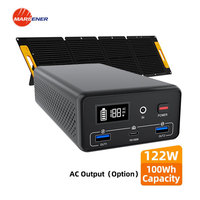 Générateur solaire MPPT 122W, 100Wh, onde sinusoïdale pure, station d'alimentation portable, 110V/220V, panneau solaire 40W, type-C, batterie externe, extérieur