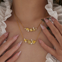 NOUVEAU VINTAGE BAROQUE AEGEAN COLLIER PLAGE ITALIENNE BOUCLES D'OREILLES SET Dazan HOT 18k Plaqué Or Acier Inoxydable Lady Bikini Jewelry