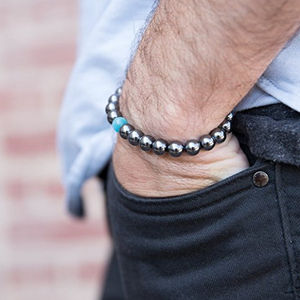 Pulsera de cuentas de Buda de piedra Natural negra para hombre, joyería de cuerda de mano geométrica con regalo de amantes, joyería hecha a mano - Product Image 1