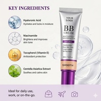 Fond de teint liquide couvrant longue tenue, contrôle du sébum, fini mat, crème BB naturelle, éclaircissant pour peaux foncées, 30 ml