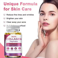Complément alimentaire OEM Pure Marine Collagen Peptides Vitamine C pour la peau, les cheveux et les ongles, Vital Proteins Multi Collagen en capsules molles avec biotine