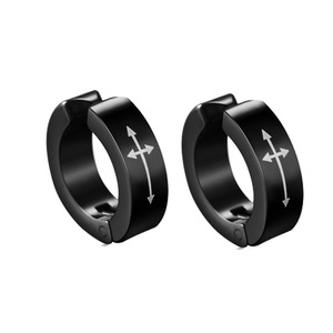 Wholesale Stainless Steel Ear <strong>Stud</strong> Chain Ear Clip Dangle Piercing Jewelry Punk Cross Black <strong>Earrings</strong> for <strong>Men</strong> Women - Product Image 6