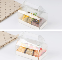 Boîtes cadeaux jetables en PET transparent avec logo personnalisé pour l'emballage de collations de fête