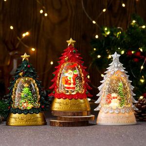 2024 New Christmas Tree Decoration Gift Plastic Crafts LED Santa Claus <b>Snow</b> <b>Ball</b> Water Lantern - Product Image 1