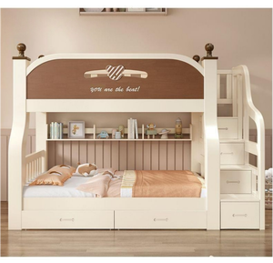 Nuovo Stile Letto <span class=keywords><strong>a</strong></span> Castello <span class=keywords><strong>per</strong></span> Bambini con <span class=keywords><strong>Scala</strong></span> e Vano Contenitore, Mobili in Legno Massello <span class=keywords><strong>per</strong></span> <span class=keywords><strong>Cameretta</strong></span>, Vendita all'Ingrosso - Product Image 1