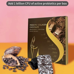 Chocolat prébiotique au collagène en marque privée - 120g, substitut de beurre de cacao, chocolat noir solide, probiotiques, digestion, chocolat - Product Image 2