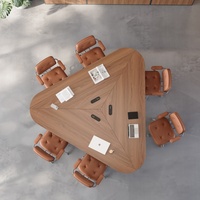 Bureau de réunion en bois de luxe pour 10 personnes, tables de conférence en bois plaqué