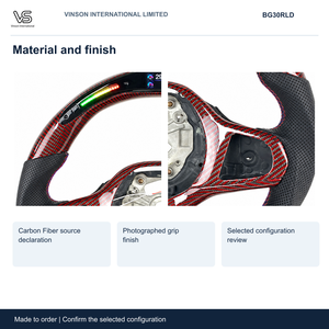 Volante de Fibra de Carbono para BMW Serie 5, Configuración Seleccionada con Centro Abierto BG30RLD - Product Image 3