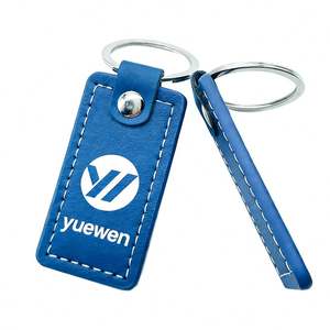 Porte-clés en cuir personnalisé promotionnel, porte-clés de voiture de luxe en cuir PU multi-formes avec logo - Product Image 1