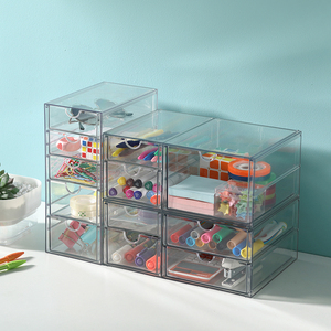 4/5/6 tầng hiện đại trong suốt <span class=keywords><strong>Stackable</strong></span> lưu trữ mỹ phẩm bàn ngăn kéo lưu trữ tổ chức - Product Image 2