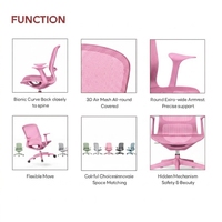 Chaise de bureau ergonomique multifonction en maille pivotante et réglable pour ordinateur