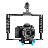 Kit de poignée de cage de caméra DSLR vidéo en alliage d'aluminium C2 avec montage à vis 1/4 "et 3/8" pour caméra vidéo, photographie, cinéma