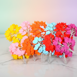 Feuilles de Ficus artificielles <span class=keywords><strong>en</strong></span> plastique de haute qualité, résistantes à l'eau, blanches, branches d'arbre de 50 cm, écologiques, légères, pour la maison, les mariages - Product Image 1