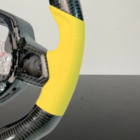 Volant de voiture personnalisé YZ en fibre de carbone avec revêtement en cuir jaune pour Lamborghini Huracan LP610 Aventador Urus, amélioration de l'intérieur
